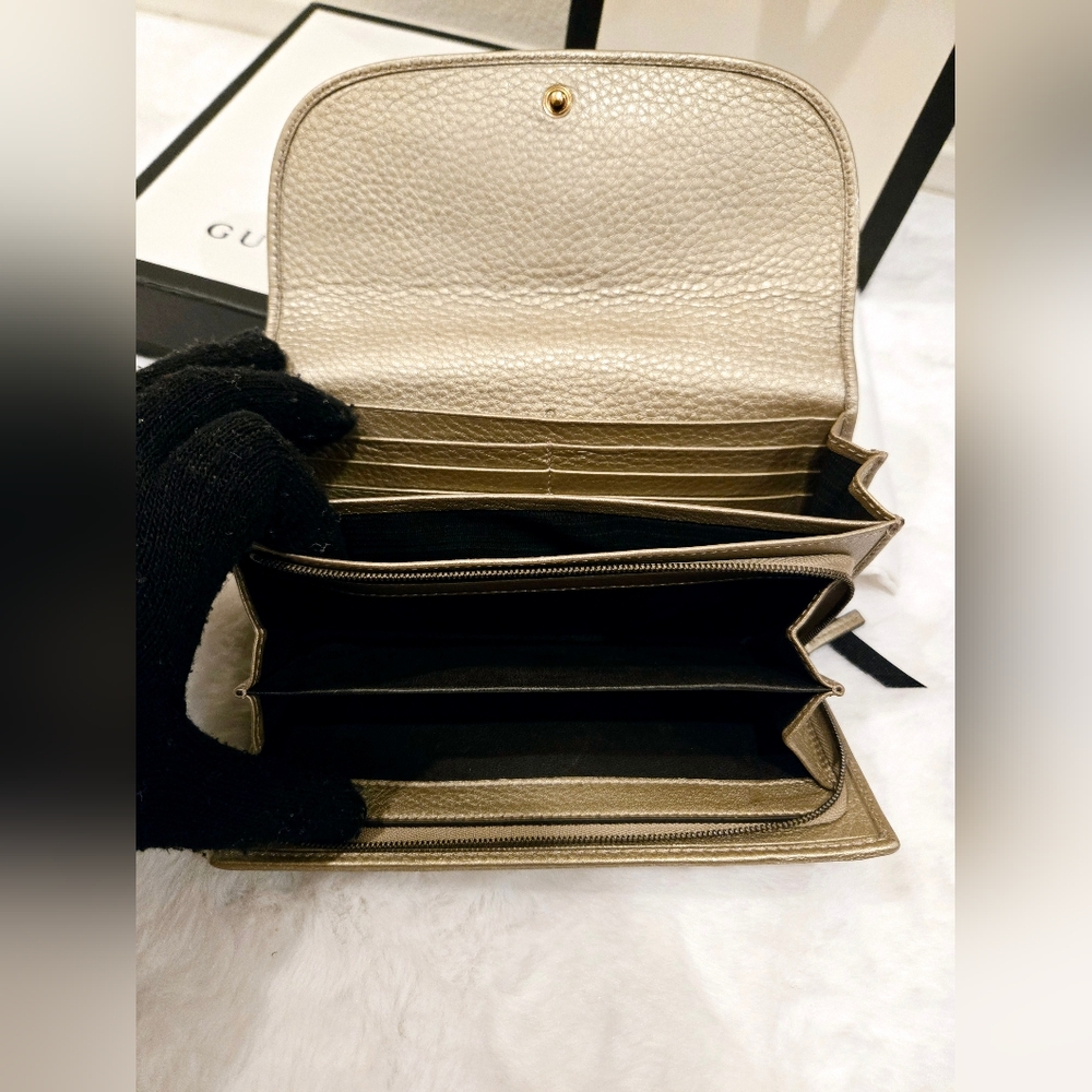 Gucci Metallic Cellarius Calfskin 1973 Continental Wallet - Picture 14 of 16